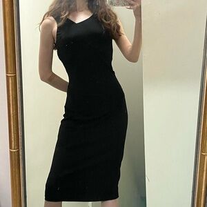 Nicole Miller Black Midi Dress
